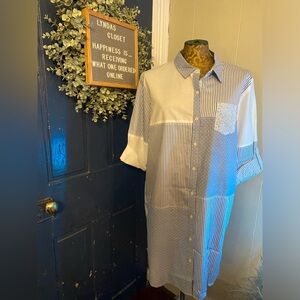 Coastal Chic Boyfriend Shirt Dress NWT